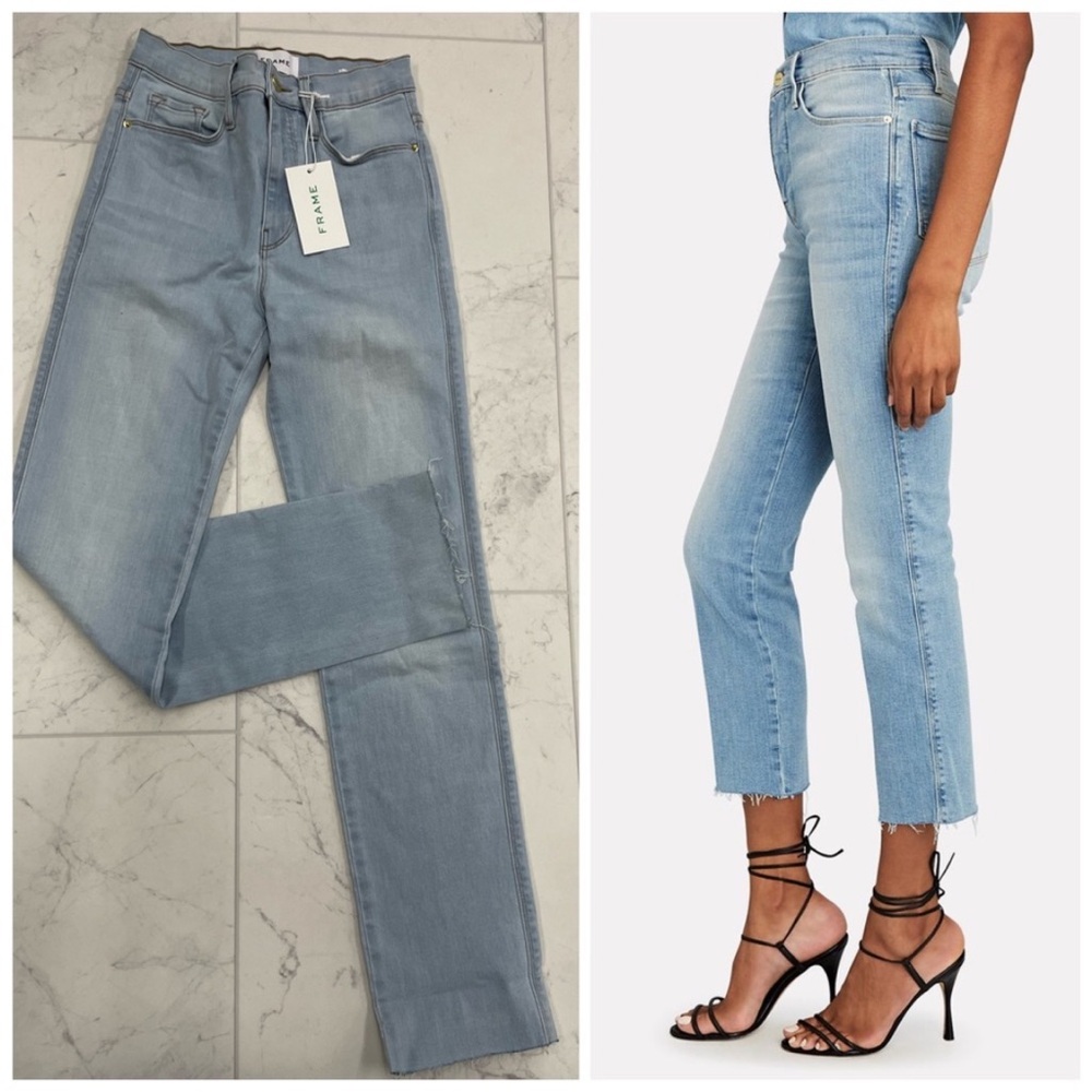NWT Frame Denim Le Sylvie Slender Straight Jeans In Pacifica Size 25